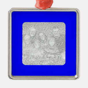 Blauer Foto Silbernes Ornament