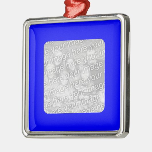 Blauer Foto Silbernes Ornament (Links)