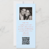 Blauer Fotoautomaten-Hochzeits-QR-Code Moderner Ho Save The Date (Rückseite)