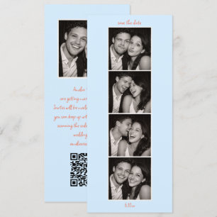 Blauer Fotoautomaten-Hochzeits-QR-Code Moderner Ho Save The Date