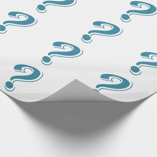BLAUER FRAGE MARK GRAPHICS CURIOUS GESCHENKPAPIER (Ecke)