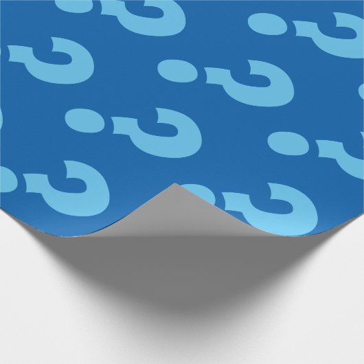 Blauer Fragezeichen wrappingpaper | Lech Geschenkpapier (Ecke)