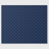 Blauer Fraktal Geschenkpapier (Flach)