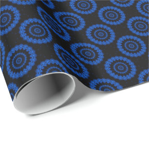 Blauer Fraktal Geschenkpapier