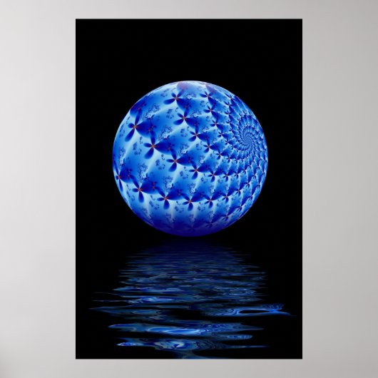Blauer Fraktal Poster (Vorne)