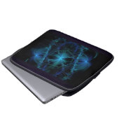 Blauer Fraktalraum Laptopschutzhülle (Vorne Knopf)