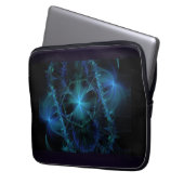 Blauer Fraktalraum Laptopschutzhülle (Vorderseite Links)