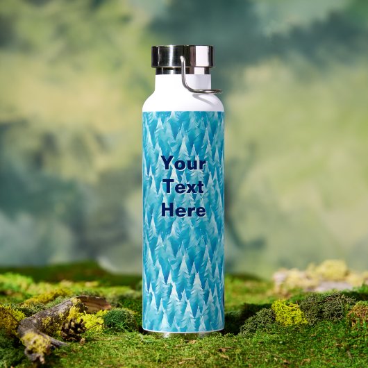 Blauer Fraktalwald-Kanülenkühler Trinkflasche (Außenbereich (gedreht))