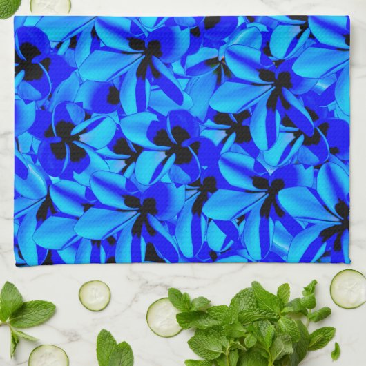 Blauer Frangipani-Blume, Geschirrtuch (Gefaltet)