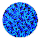 Blauer Frangipani-Blume, Keramikknauf (Vorderseite)