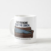 Blauer Französische Bulldogge CEO des Sofas Lustig Kaffeetasse (Vorderseite Links)