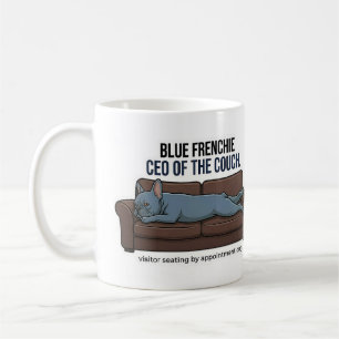 Blauer Französische Bulldogge CEO des Sofas Lustig Kaffeetasse