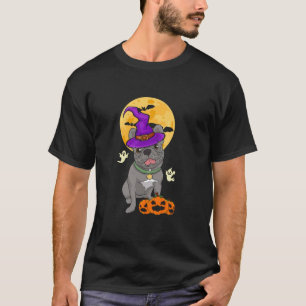 Blauer französischer Bulldog Hexenkostüm Hund Lo T-Shirt