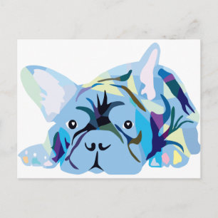 Blauer Französischer Bulldogge Postkarte