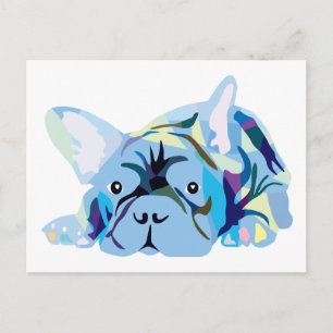 Blauer Französischer Bulldogge Postkarte