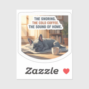 Blauer Französischer Bulldogge Schnarchen Gemütlic Aufkleber