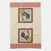 Blauer französischer Land-Küchen-Hahn Handtuch (Vertikal)