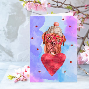 Blauer französischer Mastiff Valentinstag-Geschenk Karte