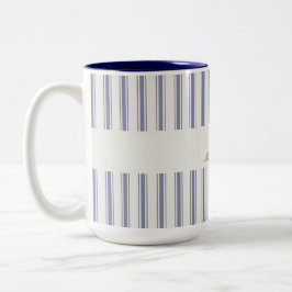 Blauer französischer Stil gestreift Zweifarbige Tasse