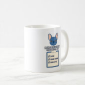 Blauer Frenchie-Mama Morgen-Überlebensguide Kaffeetasse (VorderseiteRechts)