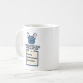 Blauer Frenchie-Mama Morgen-Überlebensguide Kaffeetasse (Vorderseite Links)