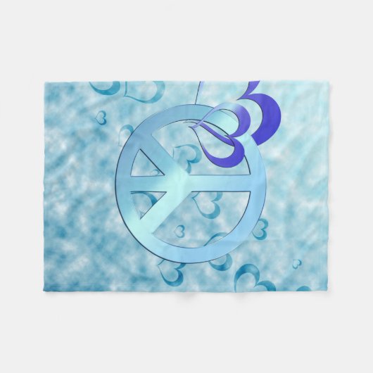 Blauer Frieden Fleecedecke (Vorderseite (Horizontal))