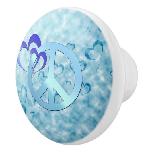 Blauer Frieden Keramikknauf (Rechts)