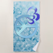 Blauer Frieden Strandtuch (Vorderseite)