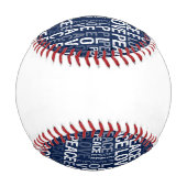 Blauer Frieden und Liebe Baseball (Rückseite)