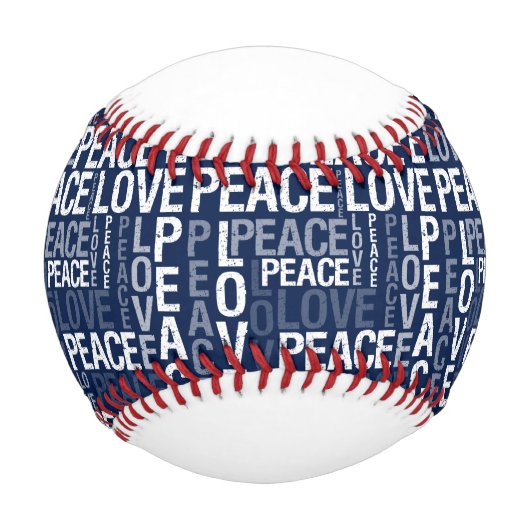 Blauer Frieden und Liebe Baseball (Vorderseite)