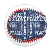 Blauer Frieden und Liebe Baseball (Vorderseite Links)