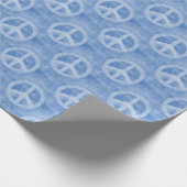 Blauer Friedenszeichen Geschenkpapier (Ecke)