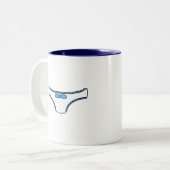 Blauer Frilly Schlüpfer Zweifarbige Tasse (Vorderseite Links)
