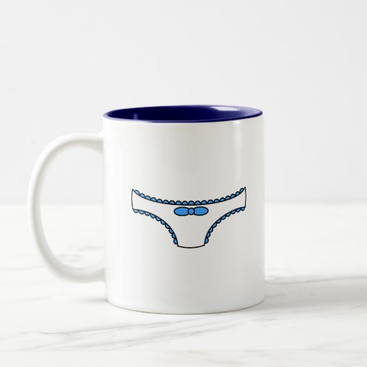 Blauer Frilly Schlüpfer Zweifarbige Tasse (Links)