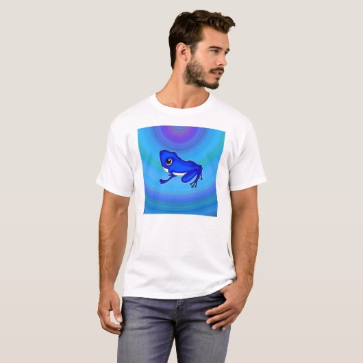 Blauer Froggy im Wasser T-Shirt (Vorne ganz)