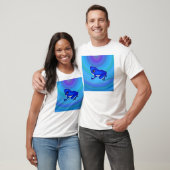 Blauer Froggy im Wasser T-Shirt (Unisex)