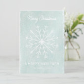 Blauer Frohe Weihnachten Glück Neujahr Schneeflock (Stehend Vorderseite)