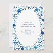 Blauer Frohe Weihnachten Schneeflocken Schneeflock (Rückseite)