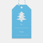 Blauer frohe Weihnachten zu und von leerem Urlaub Geschenkanhänger (Vorderseite)