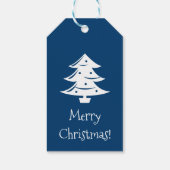 Blauer frohe Weihnachten zu und von leerem Urlaub Geschenkanhänger (Rückseite)