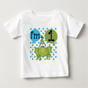 Blauer Frosch-1. Geburtstags-T-Shirts und Baby T-shirt