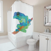 Blauer Frosch Duschvorhang (Beispiel)