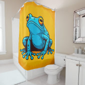 Blauer Frosch Duschvorhang (Beispiel)
