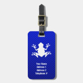 Blauer Frosch Gepäckanhänger (Vorderseite vertikal)