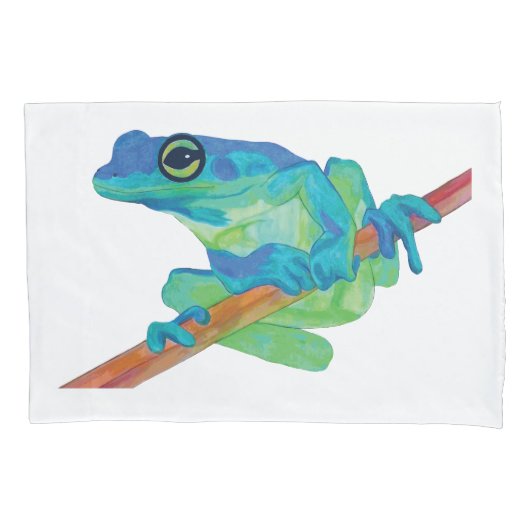 Blauer Frosch Kissenbezug (Vorderseite)