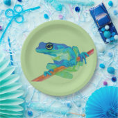 Blauer Frosch Pappteller (Party)