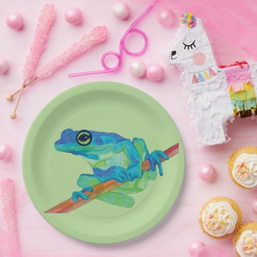 Blauer Frosch Pappteller (Party)