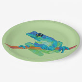 Blauer Frosch Pappteller (Schrägansicht)