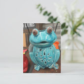 Blauer Frosch Postkarte (Stehend Vorderseite)