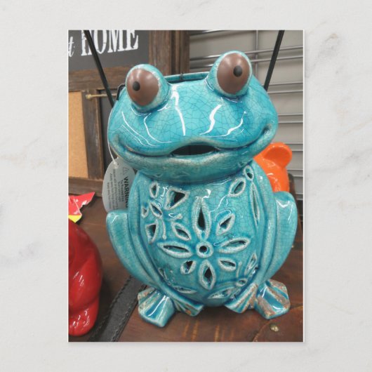Blauer Frosch Postkarte (Vorderseite)